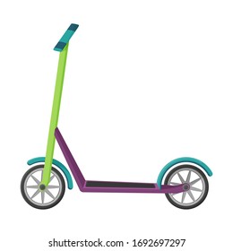 Scooter en estilo plano. Ilustración vectorial. Transporte urbano no contaminante y no petrolero. El objeto está aislado en un fondo blanco. Diseño sencillo para vehículos ecológicos.