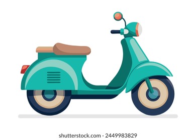 Scooter flat vector illustration on white background
