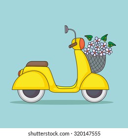 scooter with flowers