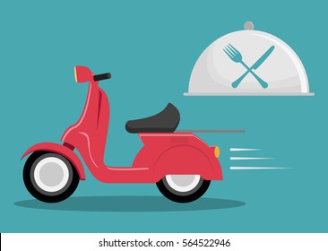 scooter food delivery related icons image vector illustration design 