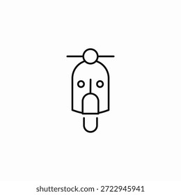 Vector de signo de icono de vista frontal de scooter