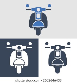 Scooter front view Icon vector