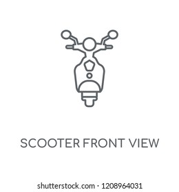 Scooter front view linear icon. Scooter front view concept stroke symbol design. Thin graphic elements vector illustration, outline pattern on a white background, eps 10.