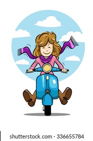 Scooter girl vector