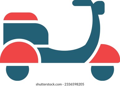 Scooter Glyph Two Color Icon For Personal And Commercial Use.
