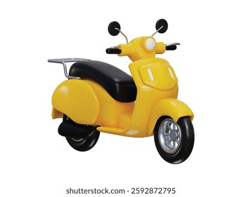 Scooter icon 3d render concept of bike ride, transport vehicles icon vector illustration