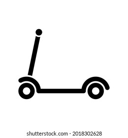 Scooter icon. Black contour linear silhouette. Side view. Vector simple flat graphic illustration. The isolated object on a white background. Isolate.