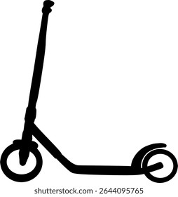 Scooter Icon in Black – Flat Design Symbol for Urban Transport, Mobility, and Eco Travel