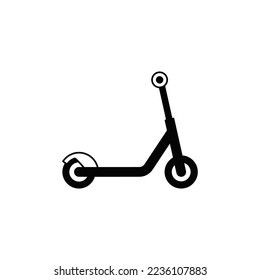 Scooter icon in black flat glyph, filled style isolated on white background