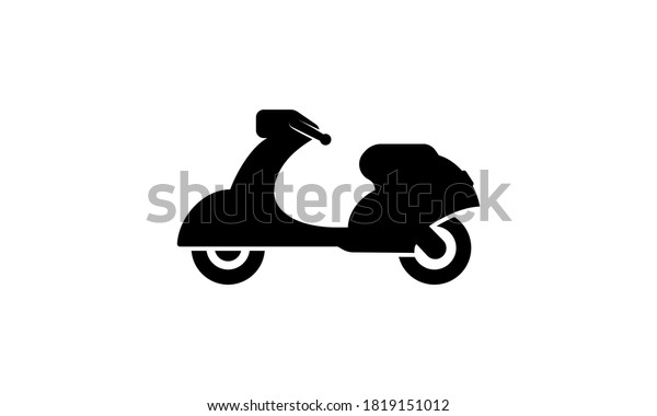 Scooter icon in black. Motorcycle.\
Delivery bike. Vector on isolated white background. EPS\
10