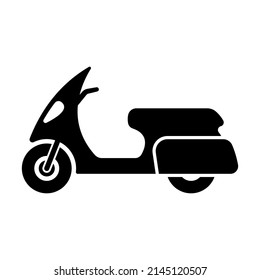 Scooter icon. Black silhouette. Side view. Vector simple flat graphic illustration. Isolated object on a white background. Isolate.