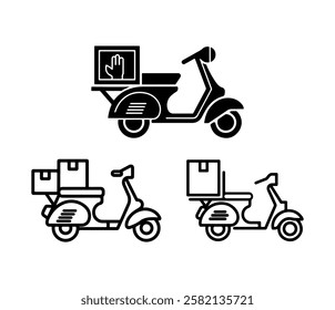 Scooter icon collection on white background