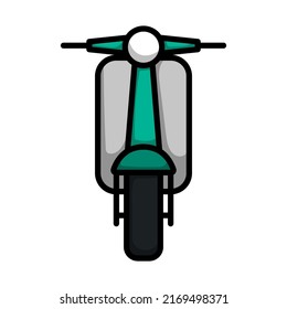 Scooter Icon. Editable Bold Outline With Color Fill Design. Vector Illustration.