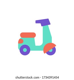 scooter icon flat color design. isolated on white background