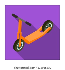 Scooter icon in flat style isolated on white background. Transportation symbol stock vector illustration.