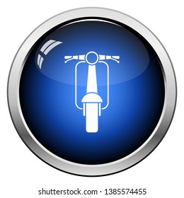 Scooter icon front view. Glossy Button Design. Vector Illustration.