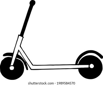 scooter icon. hand drawn doodle. vector, scandinavian, nordic minimalism monochrome transport