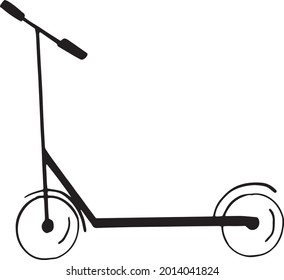 scooter icon. hand drawn doodle. vector, scandinavian, nordic minimalism monochrome transport