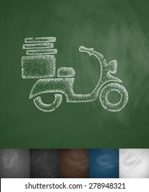 scooter icon. Hand drawn vector illustration. Chalkboard Design