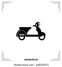 scooter icon isolated on background. Modern flat pictogram, business, marketing, internet concept. Trendy Simple vector symbol for web site design or button to mobile app. Logo illustration
