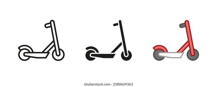 Scooter icon. Kick scooter vector illustration. Urban mobility symbol. Lightweight ride sign. Transportation and commuting concept. Eco-friendly and compact design.