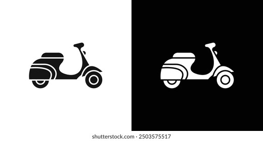 Vector de arte de línea de icono de scooter