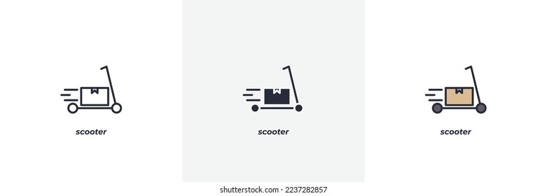 scooter icon. Line, solid and filled outline colorful version, outline and filled vector sign. Idea Symbol, logo illustration. Vector graphics