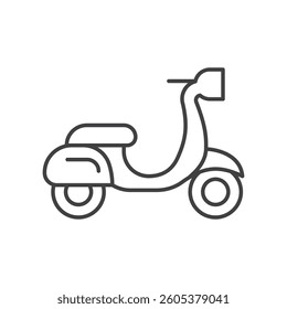 Scooter icon in line stroke flat style. Delivery vector illustration on isolated background. Transport sign business concept.