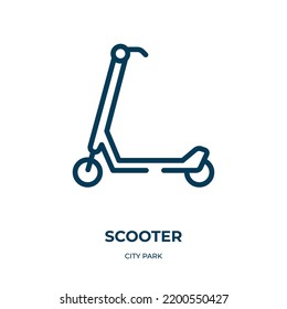 Scooter icon. Linear vector illustration from city park collection. Outline scooter icon vector. Thin line symbol for use on web and mobile apps, logo, print media.