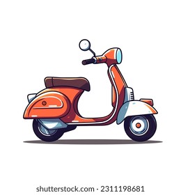 scooter icon logo flat style on white background. Vector illustration