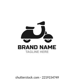 Scooter icon logo, outline vector sign, Delivery symbol, logo illustration. Editable move