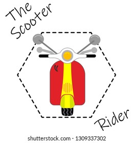 scooter icon with message slogan the scooter rider.vector illustration for t-shirt print and other uses