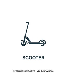 Icono de Scooter. Señal monocroma simple de la colección de transporte. Icono Scooter para logotipo, plantillas, diseño web e infografías.