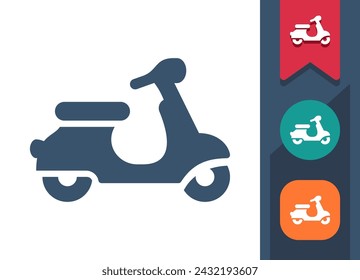 Scooter Icon. Moped. Professional, pixel perfect vector icon.