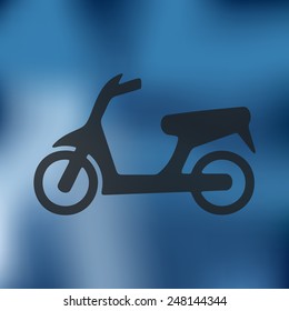 scooter icon on blurred background