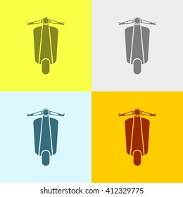 Scooter Icon on Four Different Backgrounds. Eps-10.