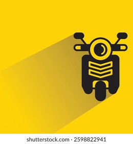 scooter icon on shadow yellow background