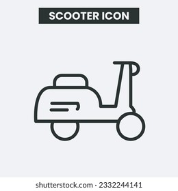 Scooter icon on white background. Outline scooter icon. Minimal and premium scooter icon. EPS 10 Vector.
