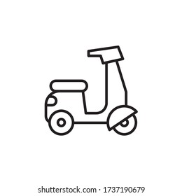 scooter icon outline design vector. isolated on white background