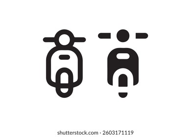 Scooter icon in outline and solid style Vector