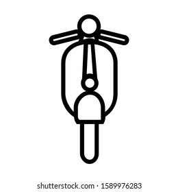 Scooter Icon With Outline Style