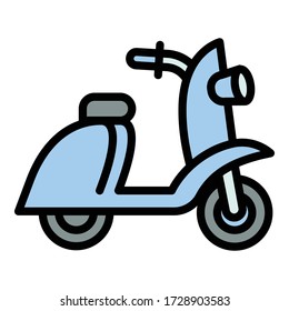 Scooter icon. Outline scooter vector icon for web design isolated on white background