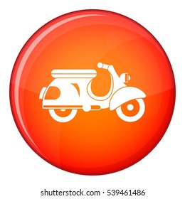 Scooter icon in red circle isolated on white background vector illustration
