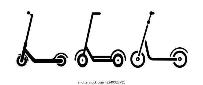 scooter icon set isolated on background