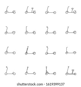 scooter icon set. simple scooter thin outline icon sign concept. vector illustration. 