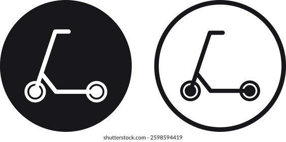 Scooter icon set in two styles isolated on white background . Scooter symbol  . Vector illustration