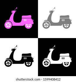 Scooter icon set, vector illustration