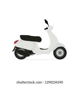 Scooter icon with shadow. Flat style