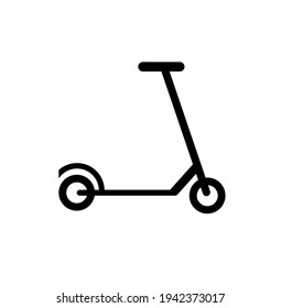 Scooter. Icono, silueta. Ilustración plana vectorial aislada