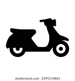 Scooter Icon. Simple Design For Websites Or Mobile Apps. Motorcycle Pictogram Vector Illustration. Moped Or Motorbike Silhouette